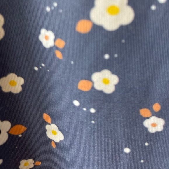 Birdies Double Golf Polo Shirt flowers blue size Medium athleticwear outdoor - Picture 7 of 13